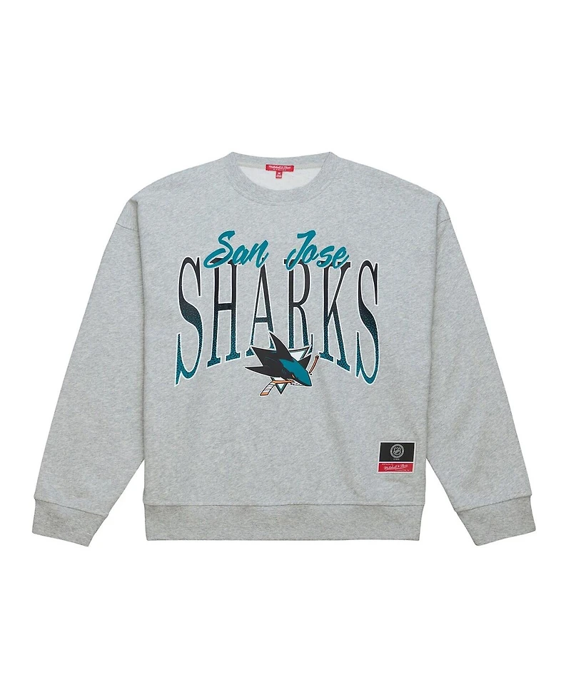 Mitchell & Ness Women's Heather Gray San Jose Sharks Hockey Night Sweatshirt