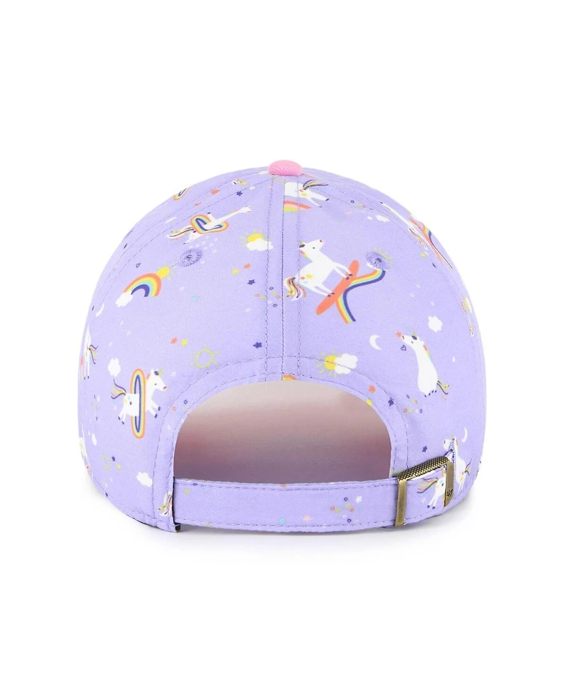 '47 Brand Big Girls Lavender Athletics Unicorn Clean Up Adjustable Hat