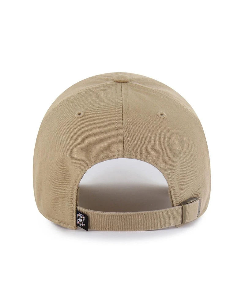 '47 Brand Men's Khaki Anaheim Ducks Logo Clean Up Adjustable Hat