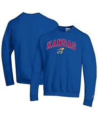 Champion Men's Royal Kansas Jayhawks Arch Over Logo Pullover Sweatshirt