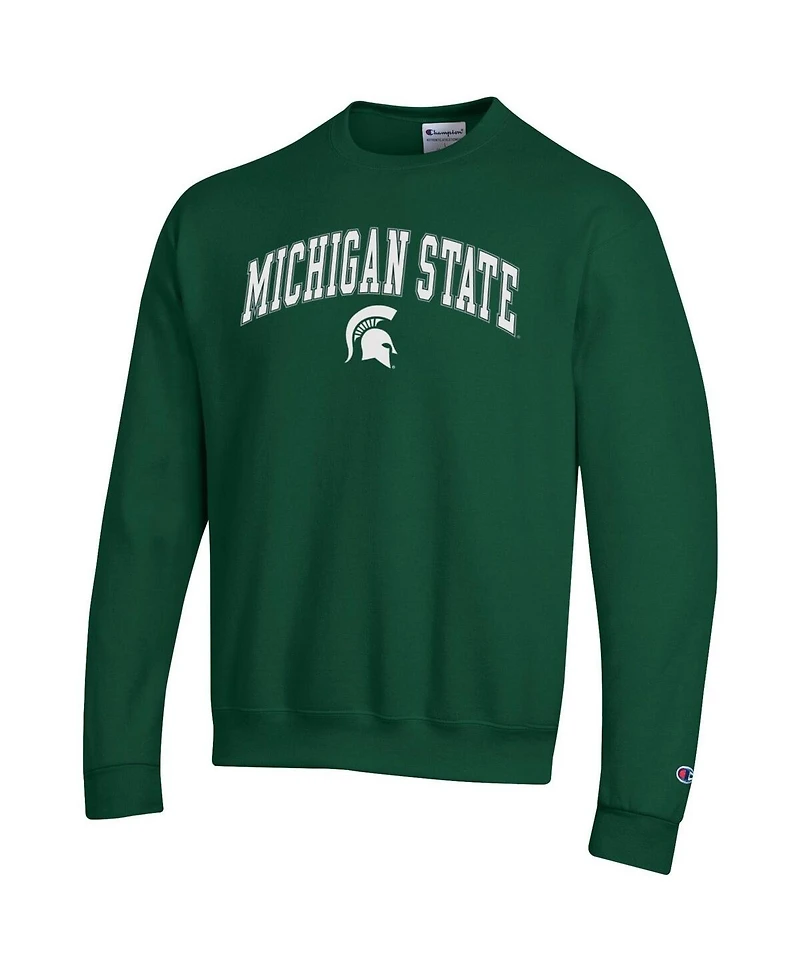 Champion Men's Green Michigan State Spartans Arch Over Logo Pullover Sweatshirt