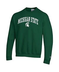 Champion Men's Green Michigan State Spartans Arch Over Logo Pullover Sweatshirt