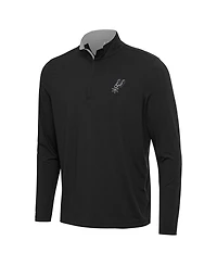 Antigua Men's Black/Gray San Antonio Spurs Content Quarter-Zip Sweatshirt