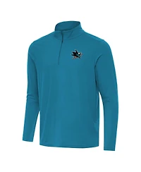 Antigua Men's Teal San Jose Sharks Intent Quarter-Zip Sweatshirt