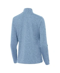 Antigua Women's Heather Light Blue Michigan Wolverines Mentor Quarter-Zip Sweatshirt