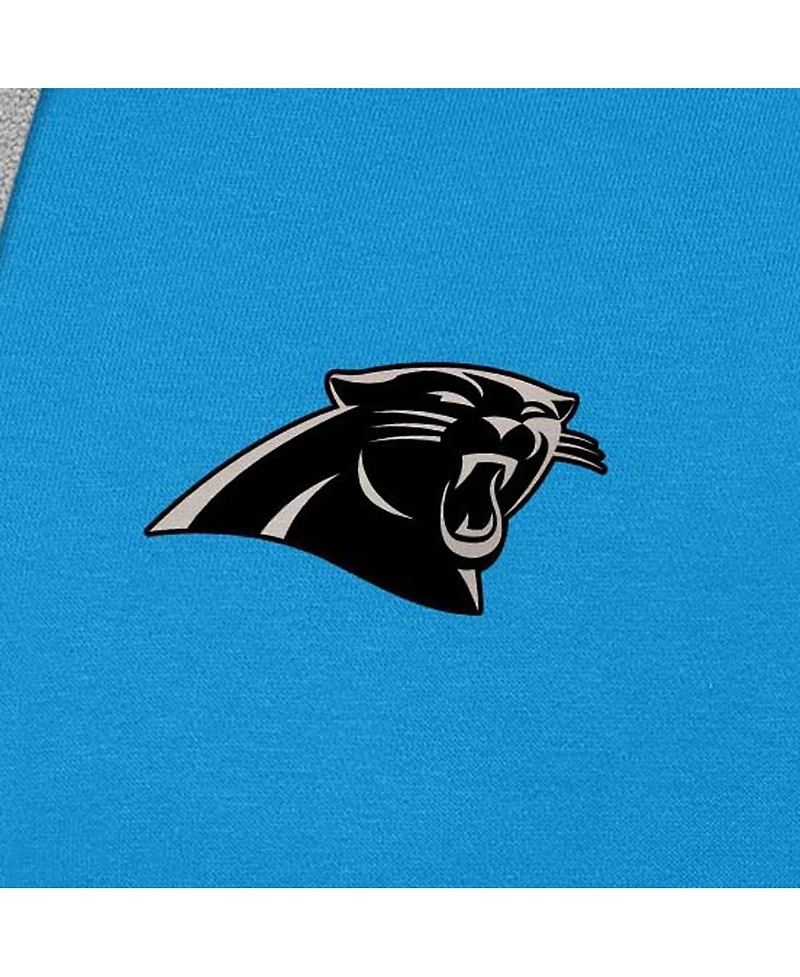 Antigua Men's Blue Carolina Panthers Brushed Carbon Victory Pullover Hoodie