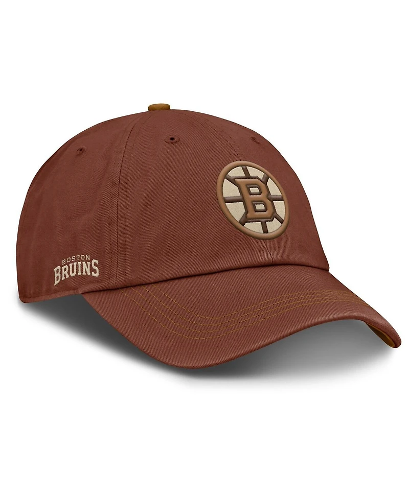 Fanatics Men's Brown Boston Bruins Fall Leaves Timber Adjustable Hat