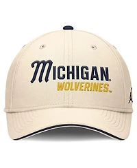 Jordan Men's Natural Michigan Wolverines 2026 Primetime Swooshflex Hat