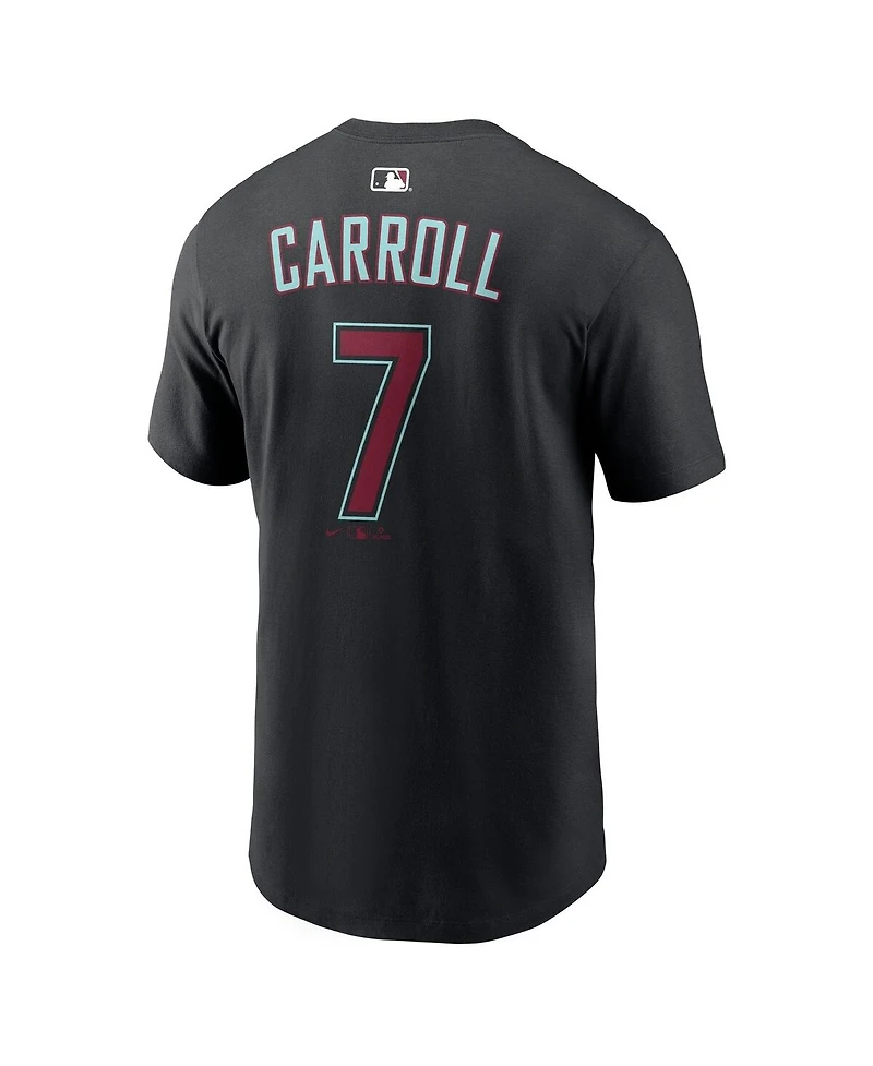 Nike Men's Corbin Carroll Black Arizona Diamondbacks Name and Number T-Shirt