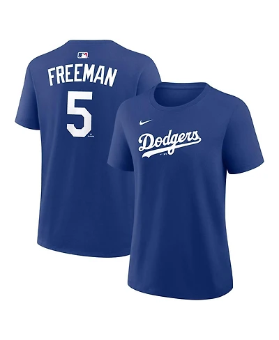 Nike Women's Freddie Freeman Royal Los Angeles Dodgers Name and Number T-Shirt