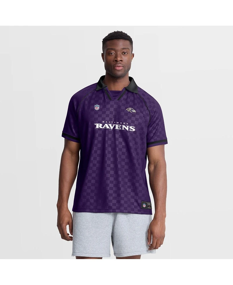 Fanatics Men's Purple/Black Baltimore Ravens Homerun Raglan V-Neck Polo Shirt