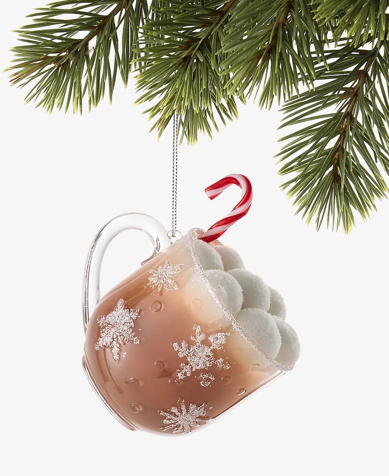 Holiday Lane Christmas Cheer Coffee Cup with Candy Cane Ornament, Macy's Exclusive