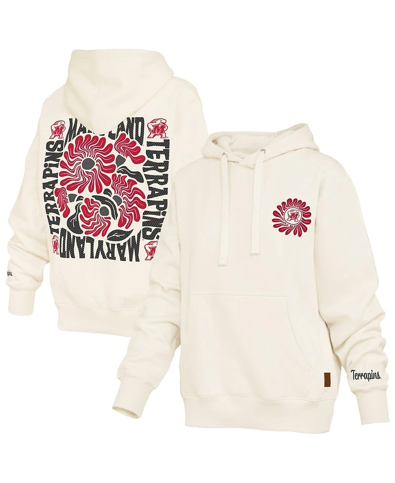 Pressbox Women's Cream Maryland Terrapins Elena Janise Hoodie