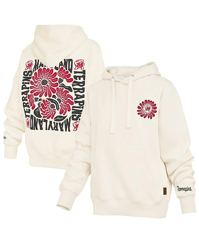 Pressbox Women's Cream Maryland Terrapins Elena Janise Hoodie