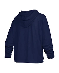 Pressbox Women's Navy Michigan Wolverines Nelson Arch Over Logo Long Sleeve Hooded Slub T-Shirt