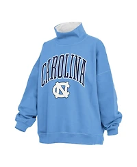 Pressbox Women's Carolina Blue North Tar Heels Oversized Mock Neck Sweatshirt