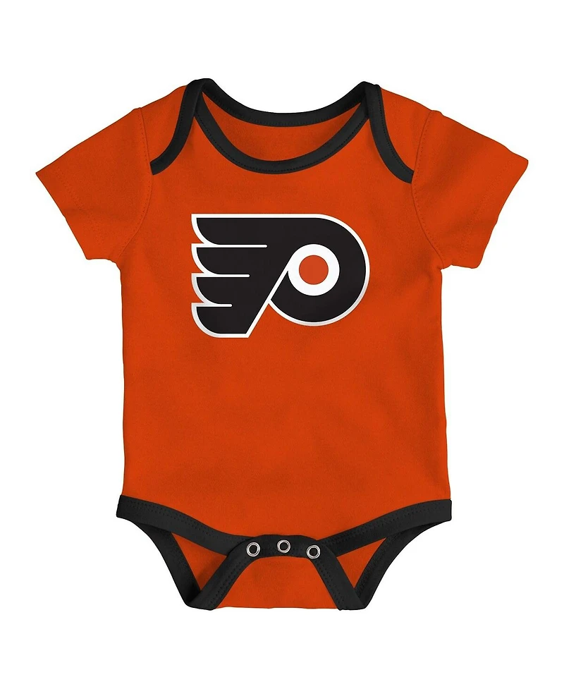 Outerstuff Baby Boys and Girls 3-Pack Philadelphia Flyers Triple Header Bodysuit Set