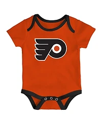 Outerstuff Baby Boys and Girls 3-Pack Philadelphia Flyers Triple Header Bodysuit Set