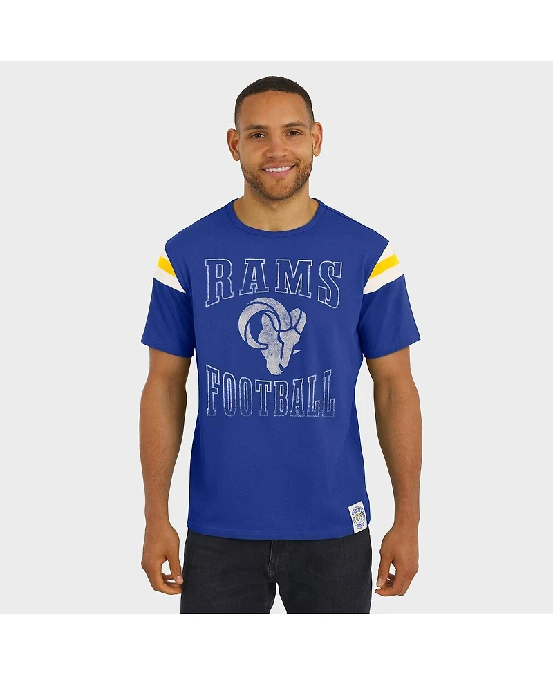 Darius Rucker Collection by Fanatics Men's Royal Los Angeles Rams Football Stripe Sleeve T-Shirt