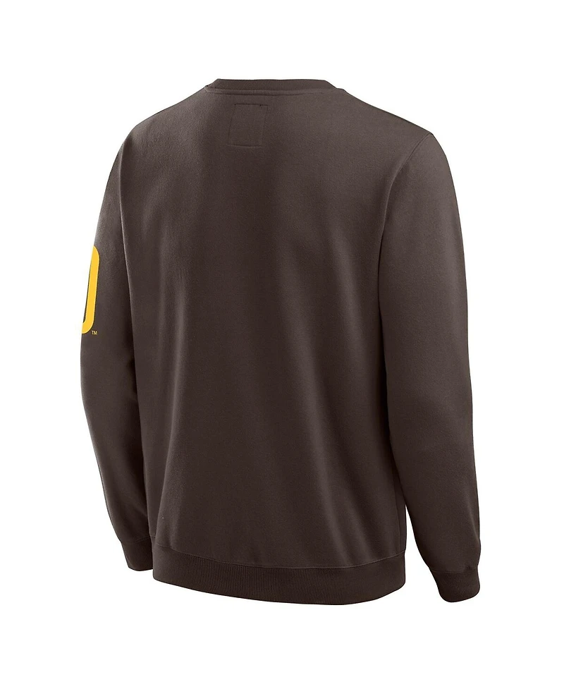 Darius Rucker Collection by Fanatics Men's Brown San Diego Padres Washed Crew Neck Pullover Sweatshirt