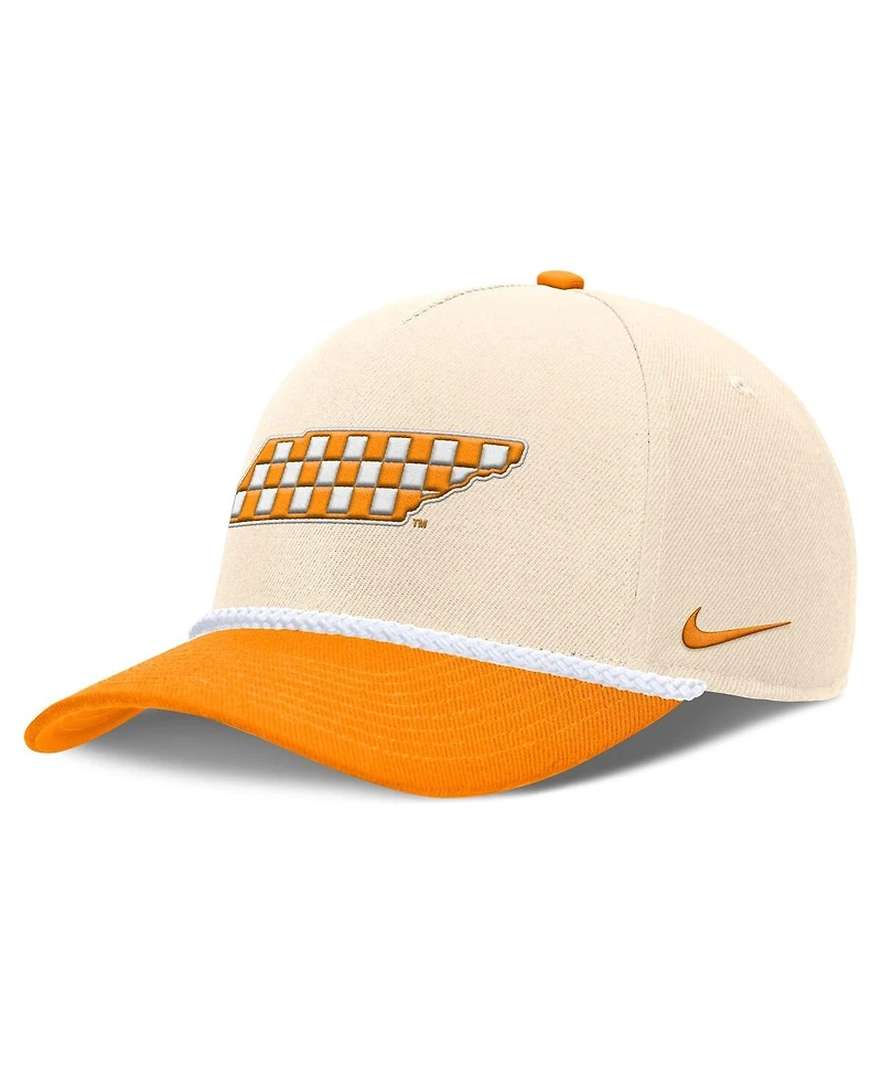 Nike Men's and Women's Natural Tennessee Volunteers 2026 Primetime Natural 5-Panel Rope 2-Tone Rise Hat