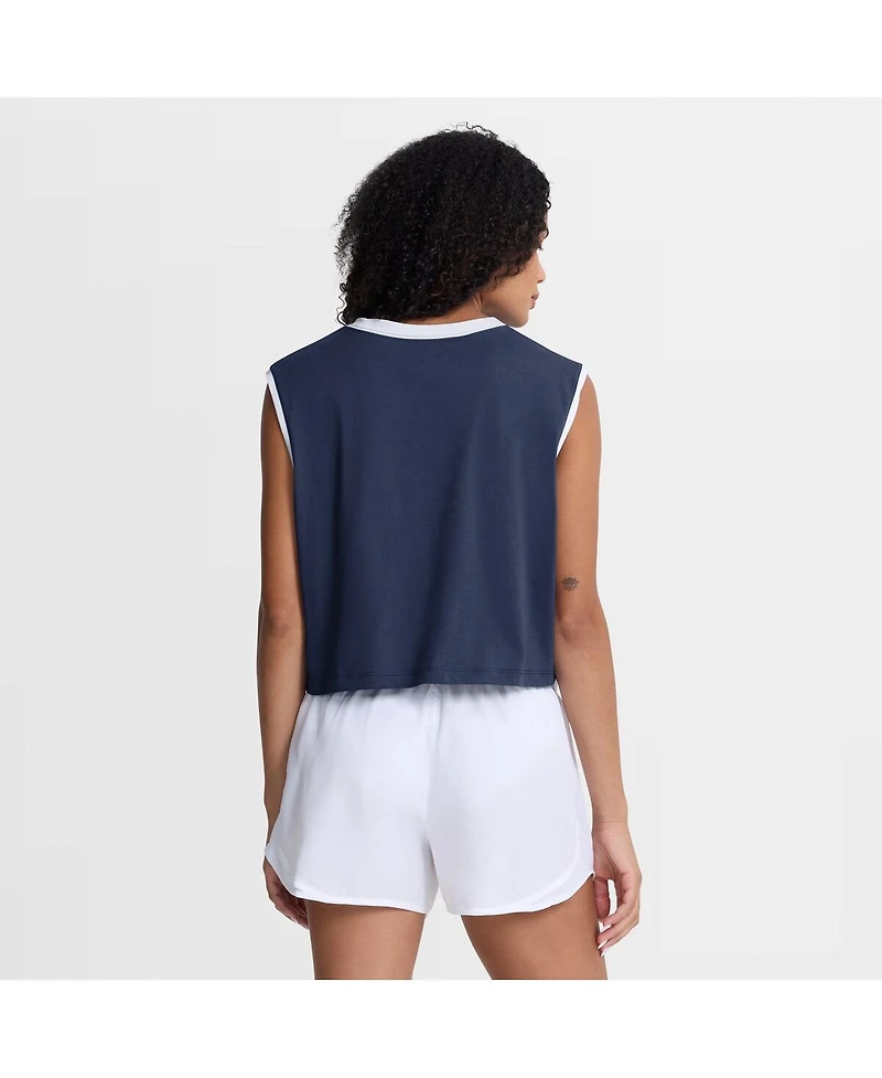Nike Women's Navy New York Yankees Primetime Loose Dri-fit Cropped Tank Top