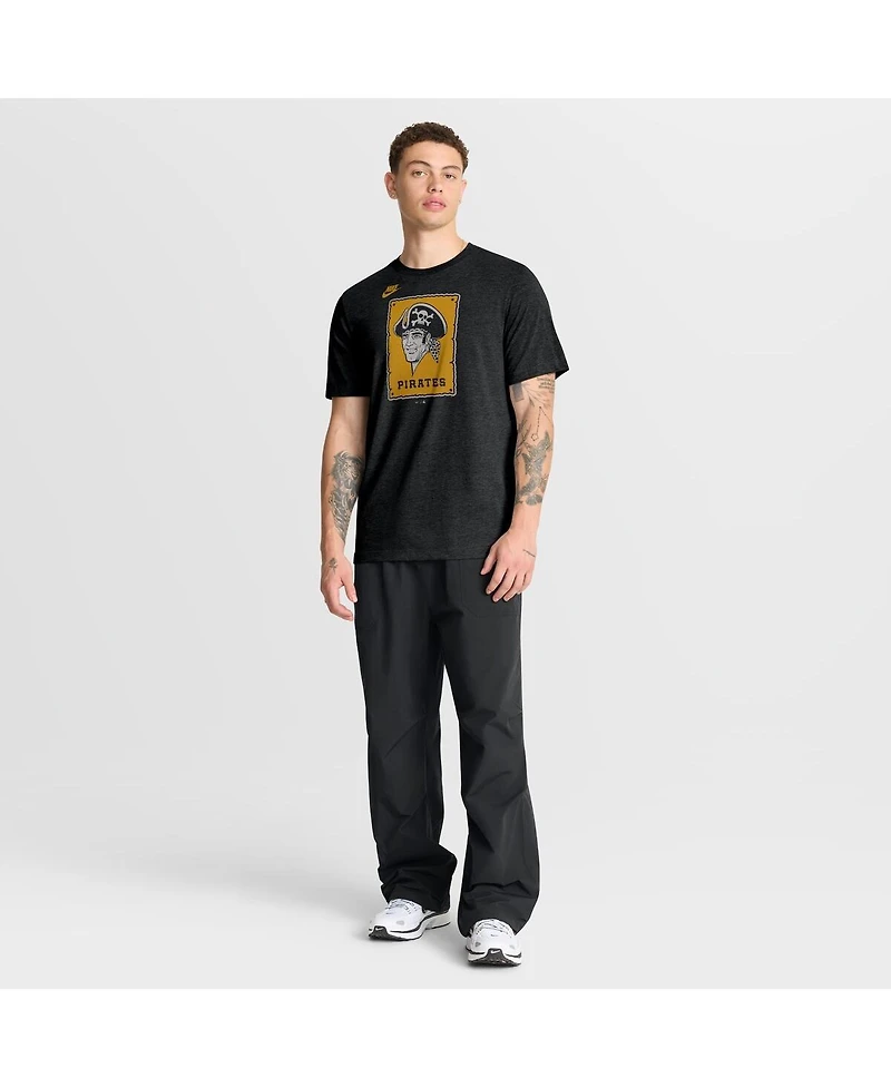 Nike Men's Heather Black Pittsburgh Pirates Cooperstown Logo Tri-Blend T-Shirt