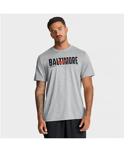 Nike Men's Heather Gray Baltimore Orioles Swoosh Legend Dri-fit T-Shirt
