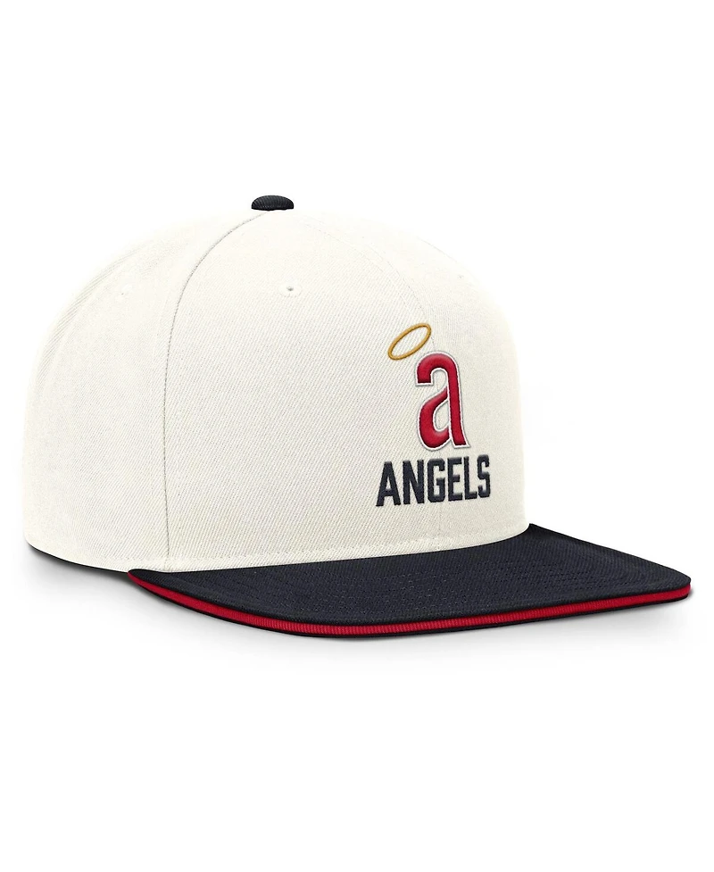 Nike Men's Cream/Navy California Angels Cooperstown Pro Dri-fit Snapback Hat