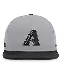 Nike Men's Gray/Black Arizona Diamondbacks Primetime Pro Dri-fit Snapback Hat