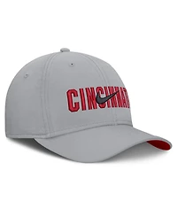 Nike Men's Gray Cincinnati Reds Primetime Rise Dri-fit Flex Hat