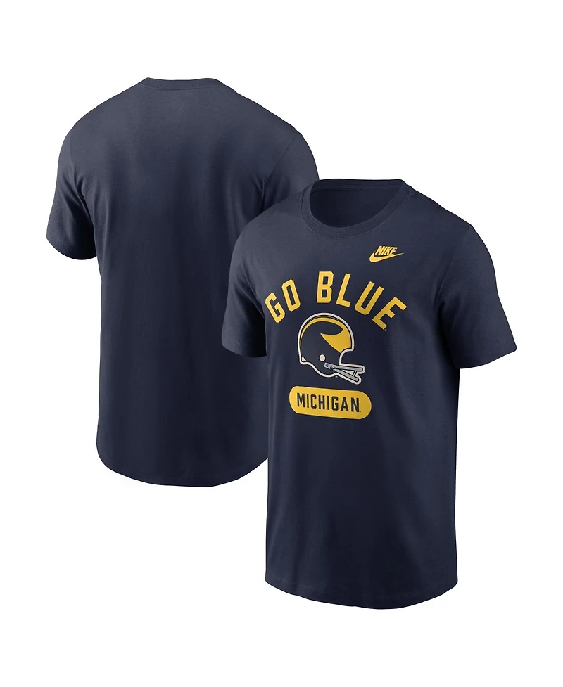 Nike Men's Navy Michigan Wolverines Legacy Arch Helmet T-Shirt