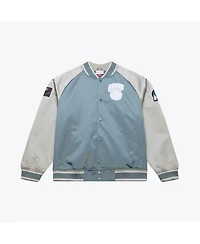 Mitchell & Ness Men's Blue/Silver New York Knicks Thunderstorm Lightweight Satin Full-Snap Jacket