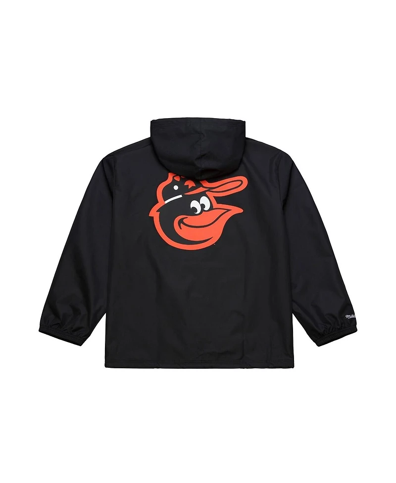 Mitchell & Ness Men's Black Baltimore Orioles Full-Snap Hooded Coaches Jacket
