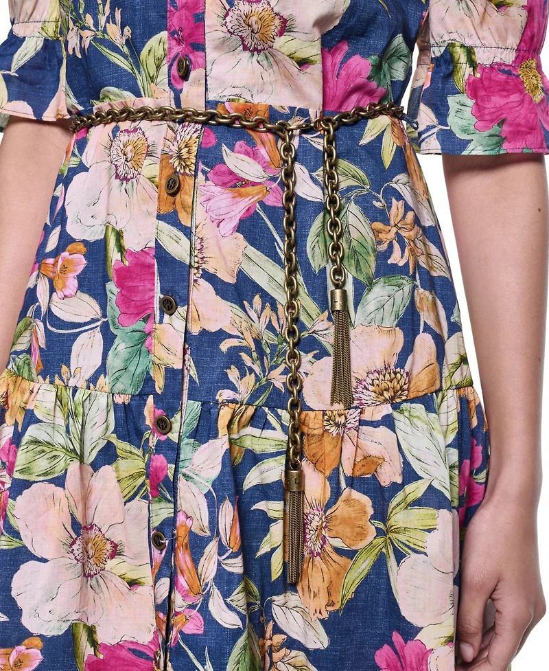 Karl Lagerfeld Paris Petite Collared Button-Down Dress