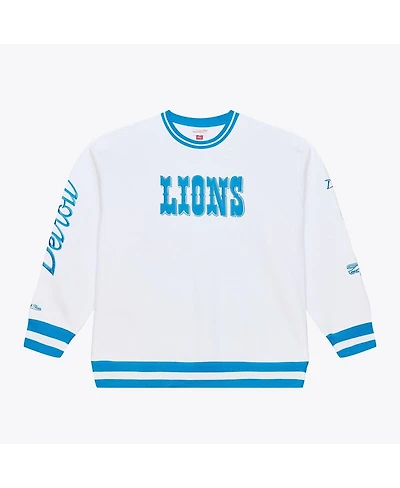 Mitchell & Ness Men's White Detroit Lions Arctic Fleece Sweatshirt