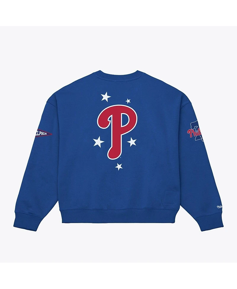 Mitchell & Ness Women's Royal Philadelphia Phillies Pep Rally Sweatshirt