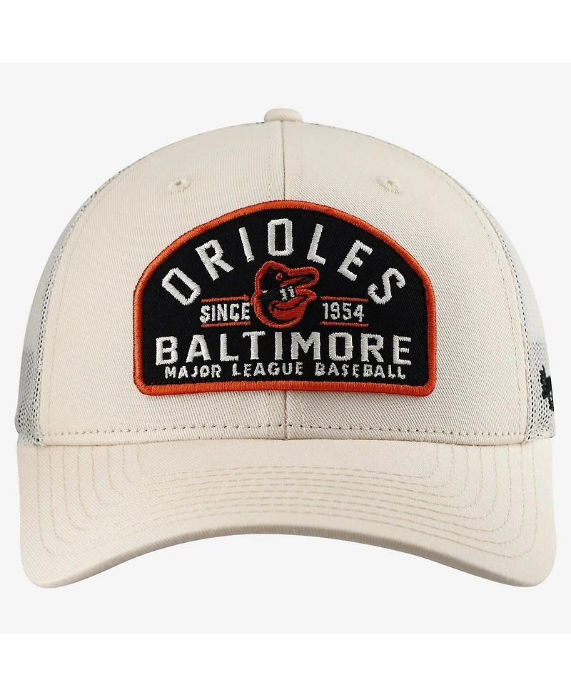 '47 Brand Men's Cream Baltimore Orioles Leland Adjustable Trucker Hat