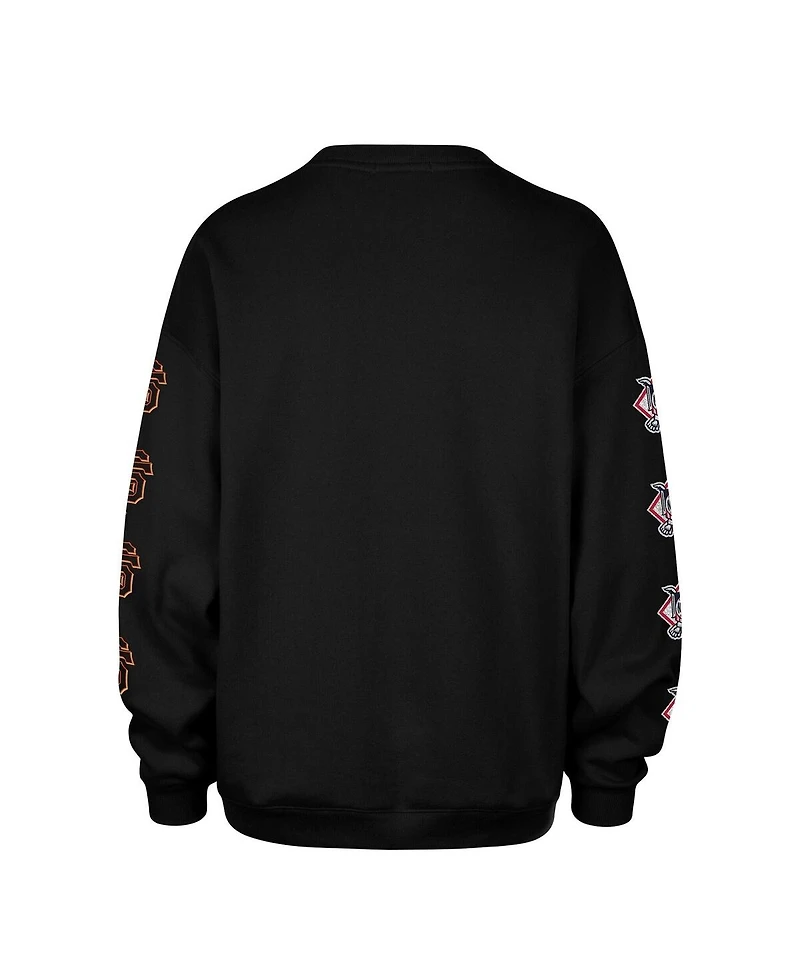'47 Brand Women's Black San Francisco Giants Trendy Team Go Big Oversized Sweatshirt