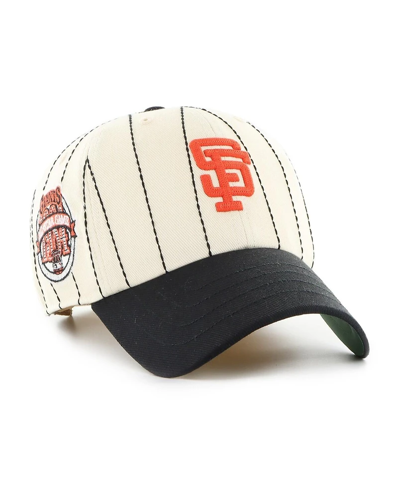 '47 Brand Men's x Rawlings Natural/Black San Francisco Giants Pinstripe Clean Up Adjustable Hat