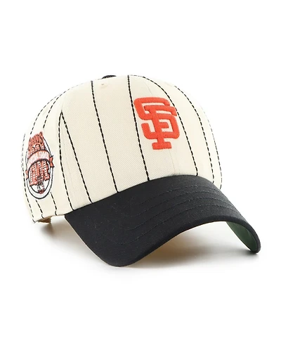 '47 Brand Men's x Rawlings Natural/Black San Francisco Giants Pinstripe Clean Up Adjustable Hat