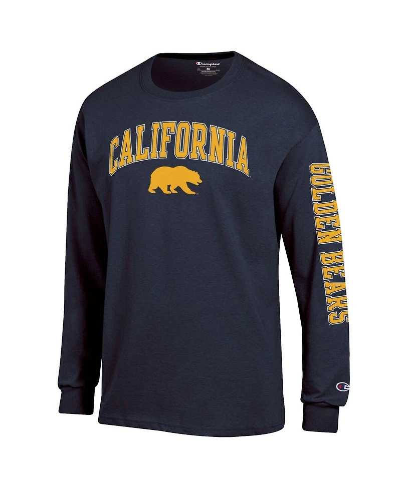 Champion Men's Navy Cal Bears Arch Over Logo 2-Hit Long Sleeve T-Shirt