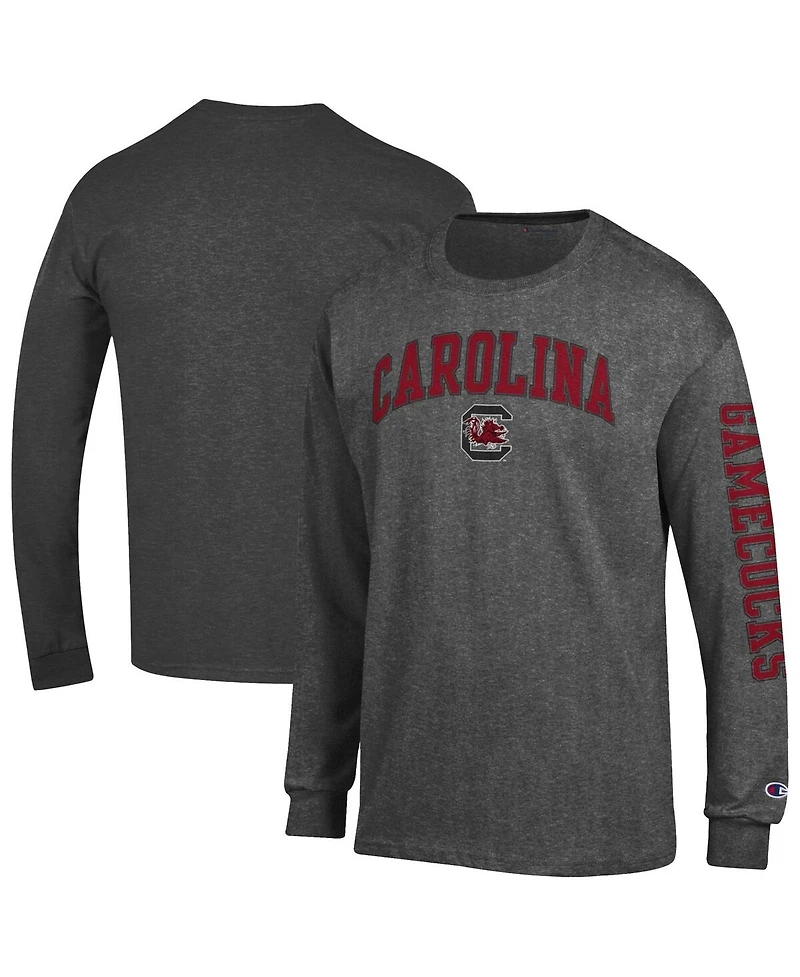 Champion Men's Charcoal South Carolina Gamecocks Arch Over Logo 2-Hit Long Sleeve T-Shirt