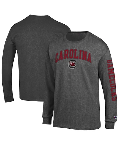 Champion Men's Charcoal South Carolina Gamecocks Arch Over Logo 2-Hit Long Sleeve T-Shirt