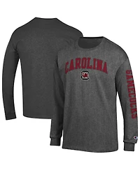 Champion Men's Charcoal South Carolina Gamecocks Arch Over Logo 2-Hit Long Sleeve T-Shirt