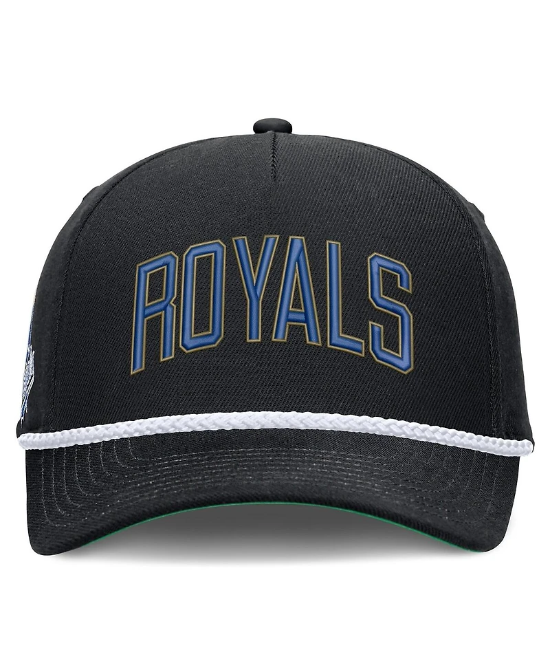 Nike Men's Black Kansas City Royals Cooperstown Collection Rise Adjustable Hat