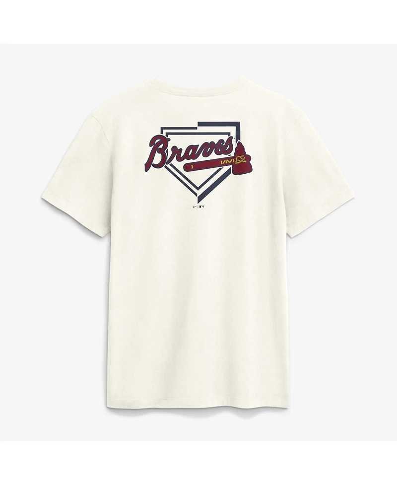 Nike Men's Cream Atlanta Braves Primetime 2-Hit T-Shirt