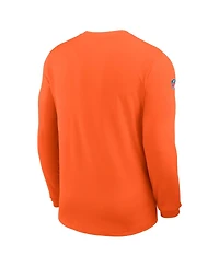 Nike Men's Orange Denver Broncos Sideline Coaches Uv Dri-fit Long Sleeve T-Shirt