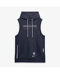 Nike Men's Navy Chicago Bears Sideline Standard Issue Dri-fit Sleeveless Hoodie
