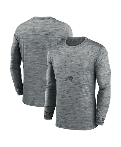 Nike Men's Gray Buffalo Bills Sideline Offensive Transition Velocity Dri-fit Long Sleeve T-Shirt